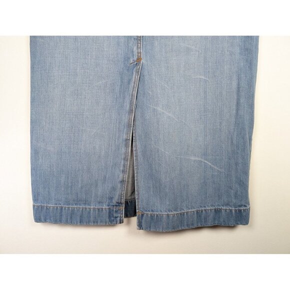 Old Navy Denim Maxi Skirt Women's Size 12 Y2K Grunge Boho Western Ultra Low Rise - Picture 4 of 8